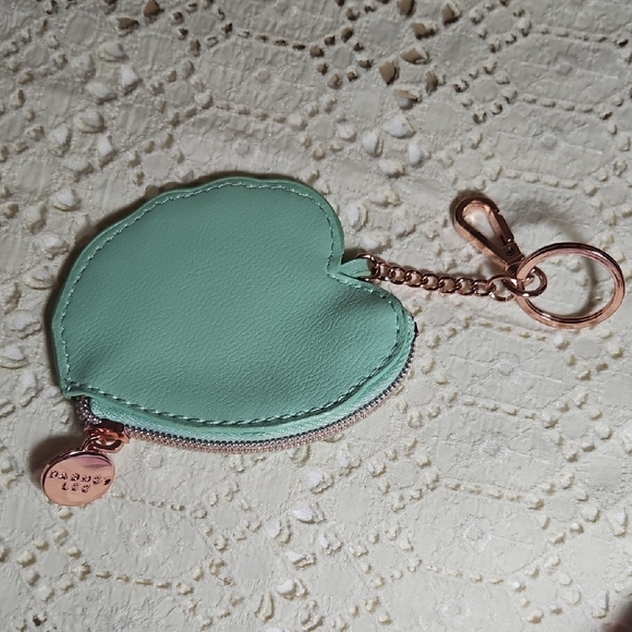 Dabney Lee Monstera Leaf Keychain Pouch in Cream and Mint - Picture 4 of 7